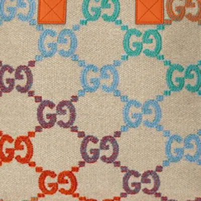 Gucci (wmns)  Rainbow Gradient Logo Flax Tote 'beige Orange'