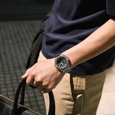 Casio G-shock G-steel 'silver Green' In Neutral