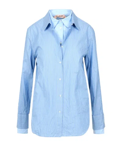 N°21 Layered Striped Cotton Shirt