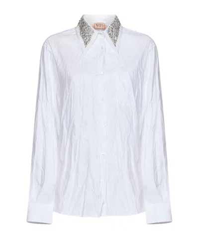 N°21 Crystal-embellished Cotton Shirt