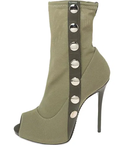 Pre-owned Giuseppe Zanotti Vintage  120mm Studded Boots In Green