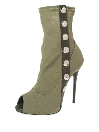 Pre-owned Giuseppe Zanotti Vintage  120mm Studded Boots In Green