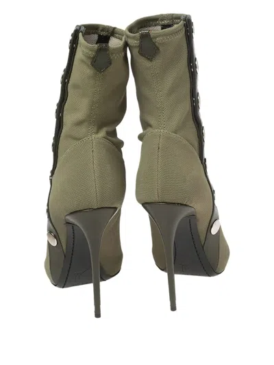 Pre-owned Giuseppe Zanotti Vintage  120mm Studded Boots In Green