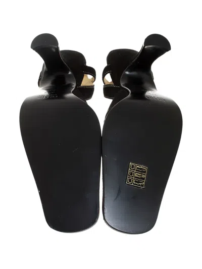 Pre-owned Prada 105mm Suede T-strap Pumps In Black