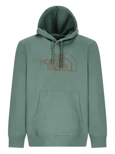 The North Face Logo-embroidered Hoodie In Green