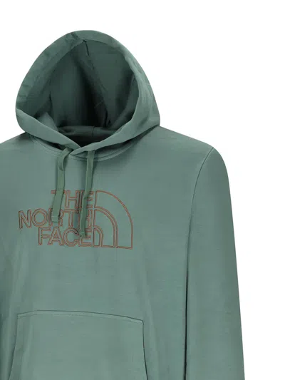 The North Face Logo-embroidered Hoodie In Green