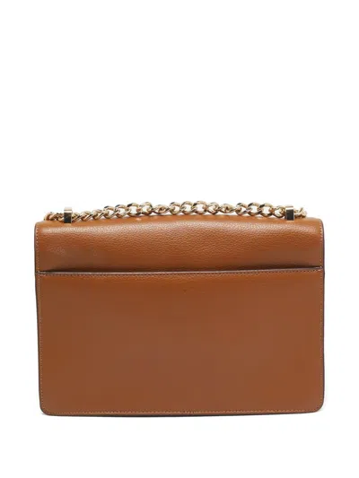 Pre-owned Dkny Vintage  Elissa Flap Cross Body Bag In Brown