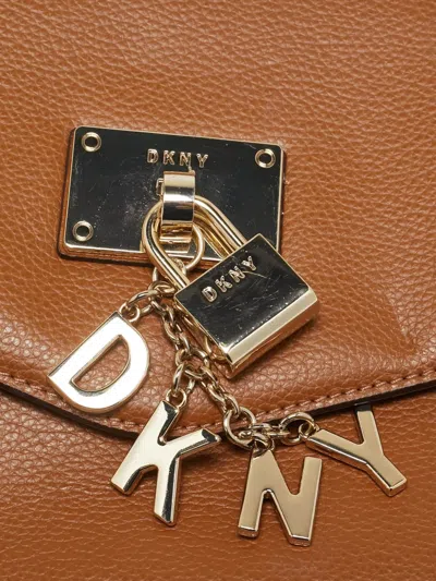 Pre-owned Dkny Vintage  Elissa Flap Cross Body Bag In Brown