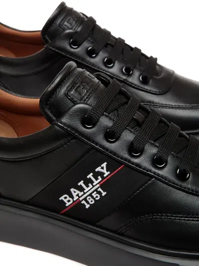 Bally Logo-detail Leather Sneakers In Black