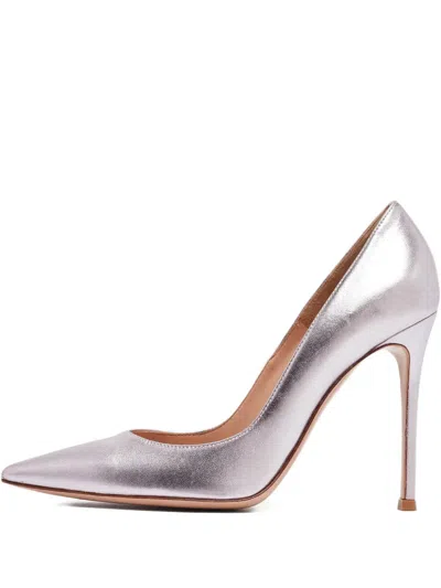Pre-owned Gianvito Rossi  105mm Leather Pumps In Purple
