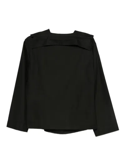 Pre-owned Vivienne Westwood 2017 Draped-neckline Blouse In Black