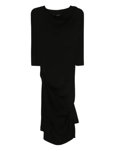 Pre-owned Vivienne Westwood 2014 Draped Asymmetrical Dress In Black