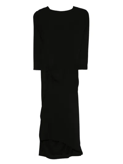 Pre-owned Vivienne Westwood 2014 Draped Asymmetrical Dress In Black