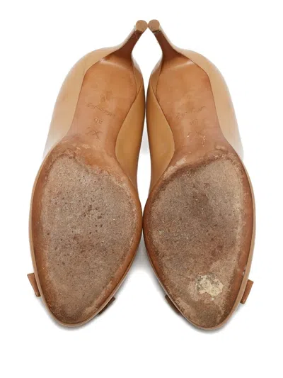 Pre-owned Louis Vuitton 80mm Patent-leather Pumps In Brown