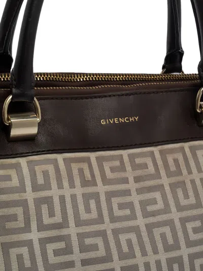 Pre-owned Givenchy Monogram-canvas Tote Bag In Brown