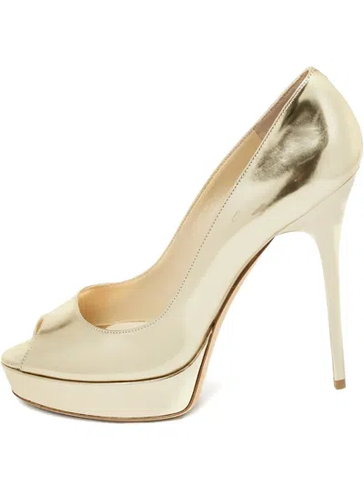 Pre-owned Jimmy Choo 135mm Crown Pumps In Yellow