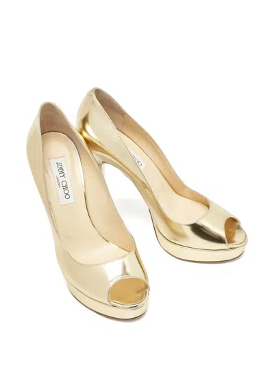 Pre-owned Jimmy Choo 135mm Crown Pumps In Yellow