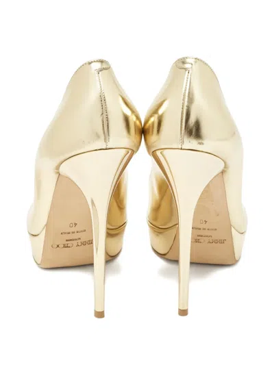Pre-owned Jimmy Choo 135mm Crown Pumps In Yellow