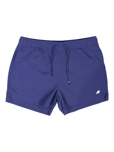 K-way Elasticated-waist Drawstring Swim Shorts In Blue