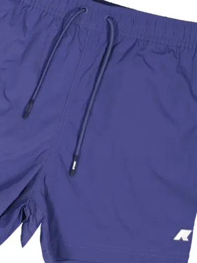 K-way Elasticated-waist Drawstring Swim Shorts In Blue