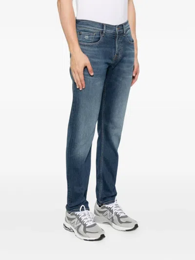 7 For All Mankind Distressed-details Jeans In Blue