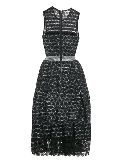 Pre-owned Maje Floral-lace Dress In Black