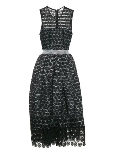 Pre-owned Maje Floral-lace Dress In Black