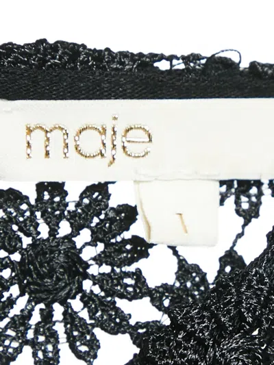 Pre-owned Maje Floral-lace Dress In Black
