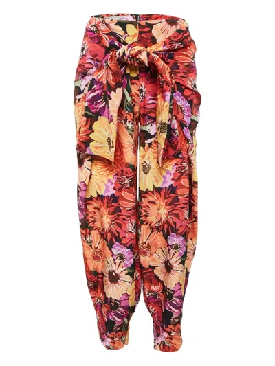 Pre-owned Stella Mccartney Floral-print Wide-leg Trousers