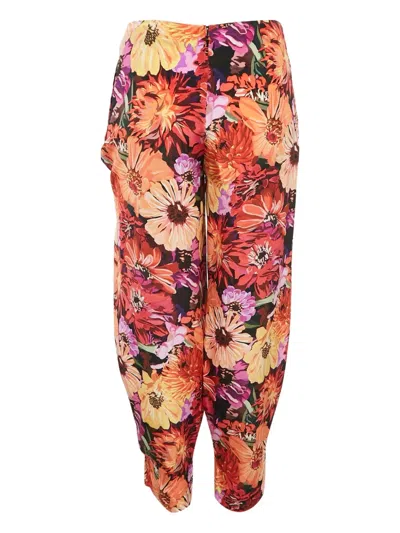Pre-owned Stella Mccartney Floral-print Wide-leg Trousers