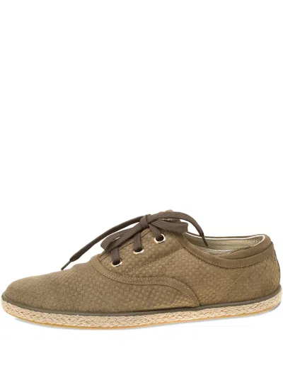 Pre-owned Louis Vuitton Petit Damier Espadrilles In Brown