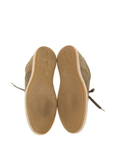 Pre-owned Louis Vuitton Petit Damier Espadrilles In Brown