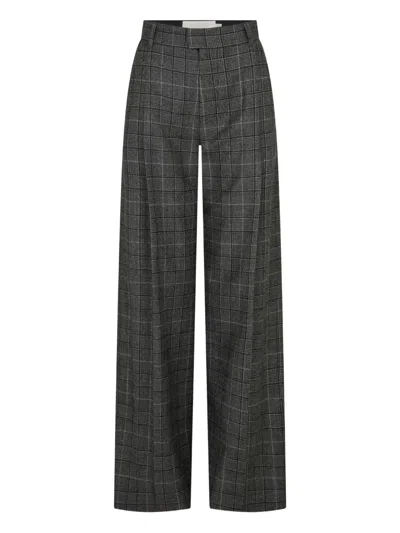 Jane Check-pattern Trousers In Black