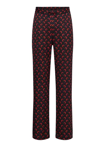 Marine Serre Moon-print Drawstring Regular Trousers In Multi