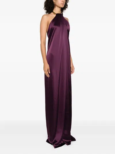 Stephane Rolland Ring-neck Maxi Dress In Blue