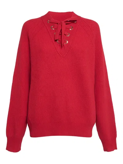 Pre-owned Zadig & Voltaire Ribbed Lace-up Sweater