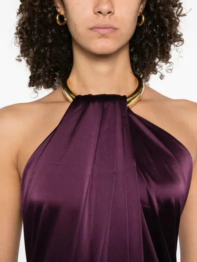 Stephane Rolland Ring-neck Maxi Dress In Blue