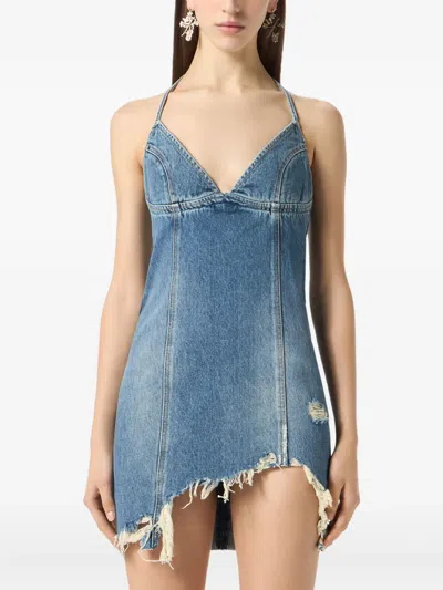 Blumarine Denim Mini Dress In Blue