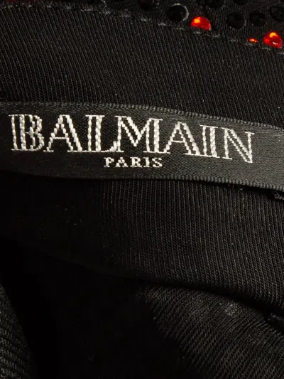 Pre-owned Balmain Crystal Embellishment Mini Dress In Black
