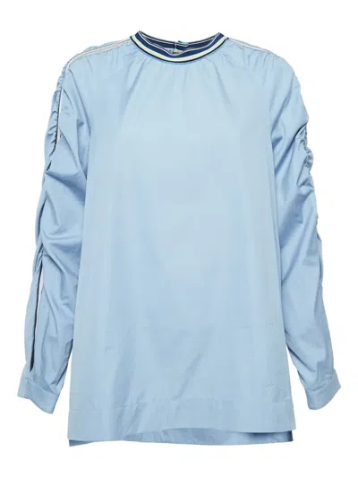 Pre-owned Sportmax Vintage  Striped-detail Top In Blue