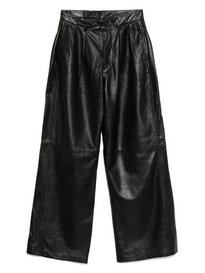R13 Pleated Leather Trousers
