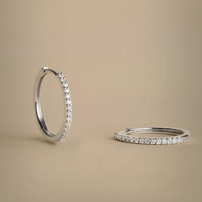 Astrid &amp; Miyu Lab Diamond Pave Hoops