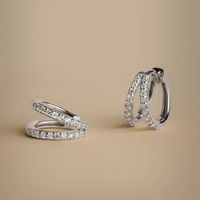 Astrid &amp; Miyu Lab Diamond Pave Illusion Huggies