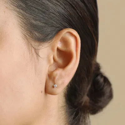 Astrid &amp; Miyu Lab Diamond Round Stone Stud Earrings