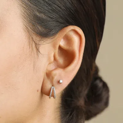 Astrid &amp; Miyu Lab Diamond Round Stone Stud Earrings