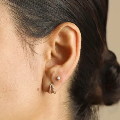Astrid &amp; Miyu Lab Diamond Round Stone Stud Earrings