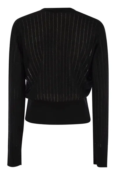 Max Mara Studio Nogara - Wool And Silk Cardigan With Sequins