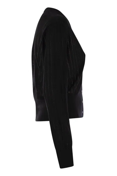 Max Mara Studio Nogara - Wool And Silk Cardigan With Sequins