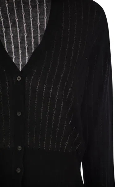 Max Mara Studio Nogara - Wool And Silk Cardigan With Sequins