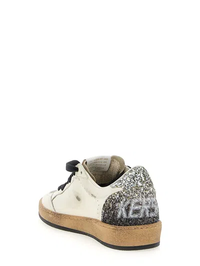 Golden Goose Ball Star Sneakers In Vintage Effect Leather And Suede With Glittered Star And Heel Tab